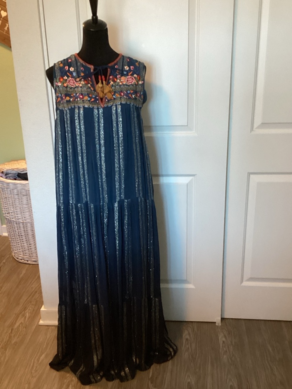 Anthropologie VERB by Palavi Bohemian embroidery Maxi Dress S - Picture 2 of 13